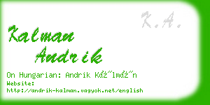 kalman andrik business card